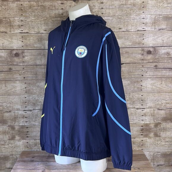 Manchester City Size XXL Pre-Match Jacket Navy Blue Puma  New - Picture 3 of 12